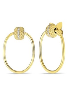 Roberto Coin Opera Diamond Hoop Earrings in Yellow Gold at Nordstrom