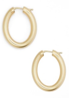Roberto Coin Oval Hoop Earrings in Yellow Gold at Nordstrom