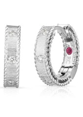 Roberto Coin Princess Diamond Hoop Earrings in White Gold at Nordstrom
