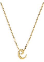 Roberto Coin Robert Coin Cursive Initial Pendant Necklace in Yellow Gold - C at Nordstrom