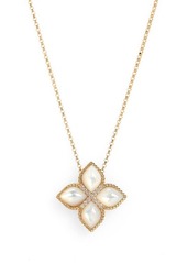 Roberto Coin Venetian Princess Diamond & Mother of Pearl Necklace in Yellow Gold at Nordstrom