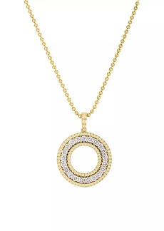 Roberto Coin Siena 18K Gold & Diamond Open Circle Large Pendant Necklace