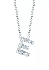 Roberto Coin Tiny Treasures 0.08 TCW Diamond & 18K White Gold Initial Necklace