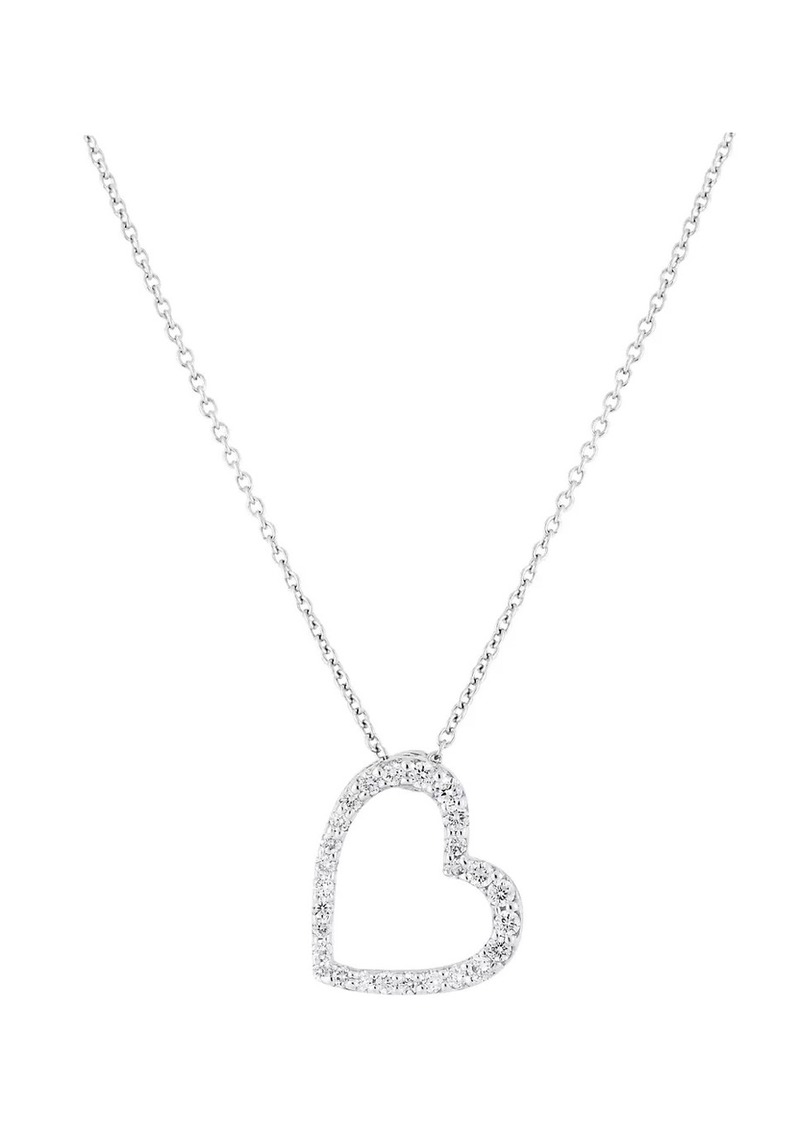 Roberto Coin Tiny Treasures 18K White Gold & Diamond Heart Necklace