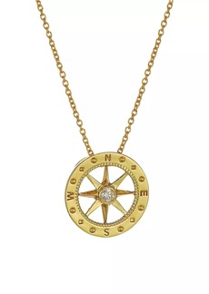 Roberto Coin Tiny Treasures 18K Yellow Gold & 0.3 TCW Diamond Compass Pendant Necklace