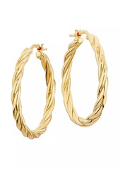 Roberto Coin Twisted 18K Yellow Gold Hoop Earrings