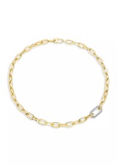 Roberto Coin Two-Tone 18K Gold & 0.78 TCW Diamond Paper Clip Chain Necklace/18"