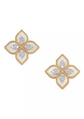 Roberto Coin Venetian Princess 18K Rose Gold, Mother-Of-Pearl & 0.35 TCW Diamond Flower Stud Earrings