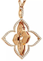 Roberto Coin Venetian Princess 18K Rose Gold, Rhodonite & 1.65 TCW Diamond Pirouette Flower Pendant Necklace