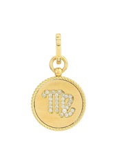 Roberto Coin Venetian Princess 18K Yellow Gold & Diamond Reversible Virgo Zodiac Medallion Pendant