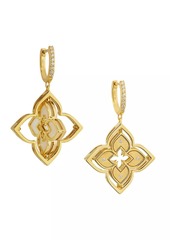 Roberto Coin Venetian Princess 18K Yellow Gold, Mother-Of-Pearl & 0.19 TCW Diamond Flower Drop Earrings