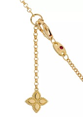 Roberto Coin Venetian Princess 18K Yellow Gold, Rhodonite & 0.72 TCW Diamond Flower Pendant Necklace