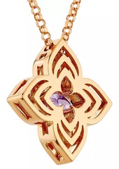 Roberto Coin Venetian Princess Carnivale 18K Rose Gold, Amethyst & 0.17 TCW Diamond Flower Pendant Necklace