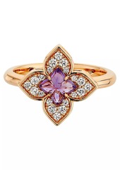 Roberto Coin Venetian Princess Carnivale 18K Rose Gold, Amethyst & 0.32 TCW Diamond Ring