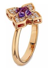 Roberto Coin Venetian Princess Carnivale 18K Rose Gold, Amethyst & 0.32 TCW Diamond Ring