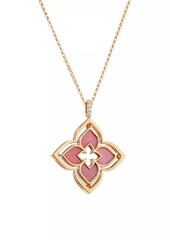 Roberto Coin Venetian Princess Pirouette 18K Rose Gold, Rhodonite & 0.12 TCW Diamond Necklace