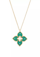 Roberto Coin Venetian Princess Small 18K Rose Gold, Green Titanium & 0.04 TCW Diamond Pendant Necklace