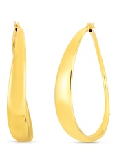 Roberto Coin Large Tapered Hoop Earrings in Yellow Gold at Nordstrom