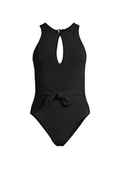 Robin Piccone Ava High-Neck Cutout One-Piece Swimsuit