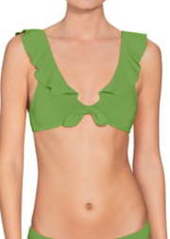 Robin Piccone Ava Ruffle Self-Tie Bikini Top