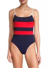 Robin Piccone Babe Lace-Up One-Piece Swimsuit