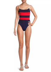 Robin Piccone Babe Lace-Up One-Piece Swimsuit