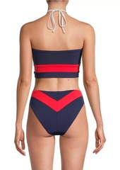 Robin Piccone Babe Striped Bandeau Bikini Top