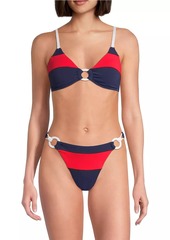 Robin Piccone Babe Striped Triangle Bikini Top