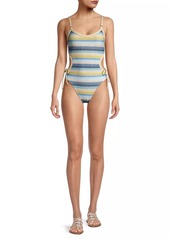 Robin Piccone Lyra Striped Cut-Out One-Piece Swimsuit