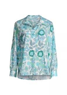 Robin Piccone Nerissa Floral Cotton Button-Up Shirt