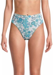 Robin Piccone Nerissa Floral High-Waist Bikini Bottom