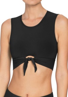 Robin Piccone Ava Longline Knot Front Bikini Top