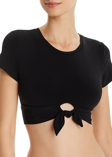 Robin Piccone Ava Solid Cropped T-Shirt Bikini Top