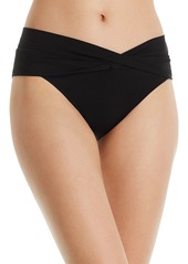 Robin Piccone Ava Solid Twist-Front Bikini Bottom