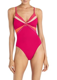 Robin Piccone Billie Knotted One-Piece Swimsuit in Diva at Nordstrom