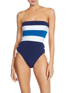 Robin Piccone Emma Colorblock Side Lace-Up One-Piece Swimsuit