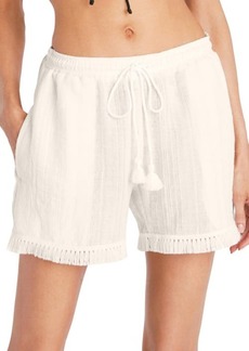Robin Piccone Natalie Cover-Up Shorts in Ecru at Nordstrom