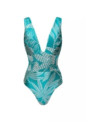 Robin Piccone Romy Lace-Up One-Piece Swimsuit