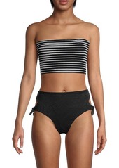 Robin Piccone Striped Bandeau Bikini Top