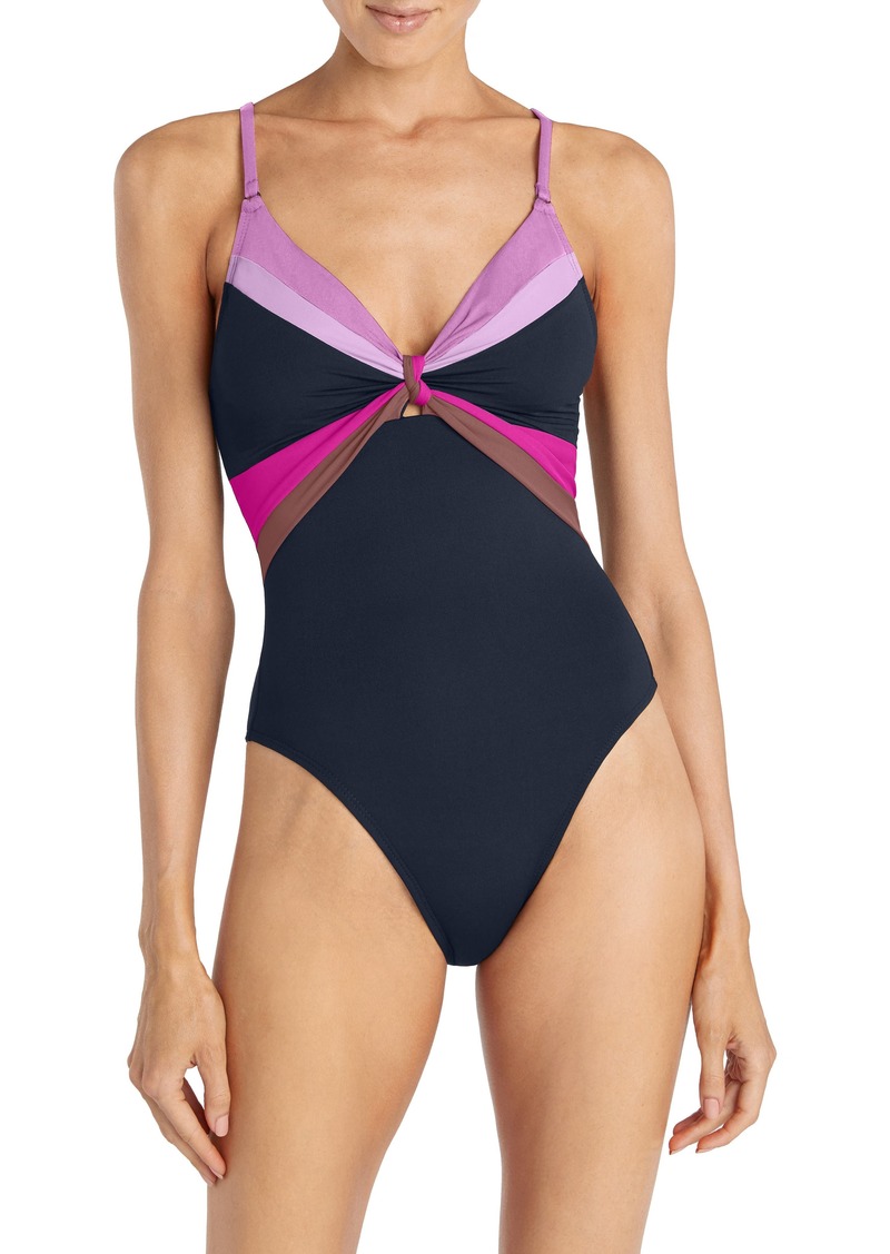 Robin Piccone Swim Suit One Piece Padded Cup Blue Women 10 
