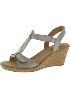 Rockport Blanca Womens Faux Leather Ankle T-Strap Sandals