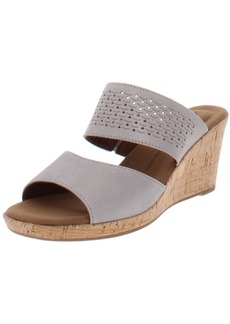 Rockport Briah 2 Band Womens Leather Shimmer Wedge Sandals