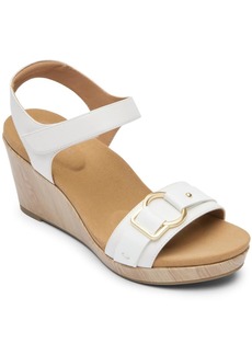 Rockport Briah II Womens Leather Ankle Wedge Sandals