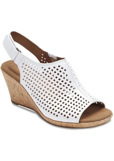 Rockport Briah Womens Leather Perforated Wedge Sandals