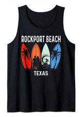 Retro Rockport Beach Texas Surfboard Beach Tank Top
