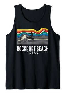 Retro Rockport Beach Texas Surfboarder Surfboard Tank Top