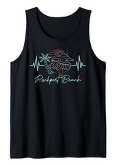 Rockport Beach Texas Heartbeat Surfboarder Tank Top