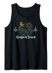 Rockport Beach Texas Heartbeat Surfing Surfer Tank Top