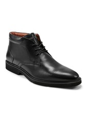 Rockport Men's Flynn Lace-Up Almond Toe Casual Boots - Black Leather