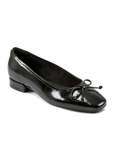 Rockport Women's Sadie Square Toe Slip-On Ballet Dress Flats - Black Patent